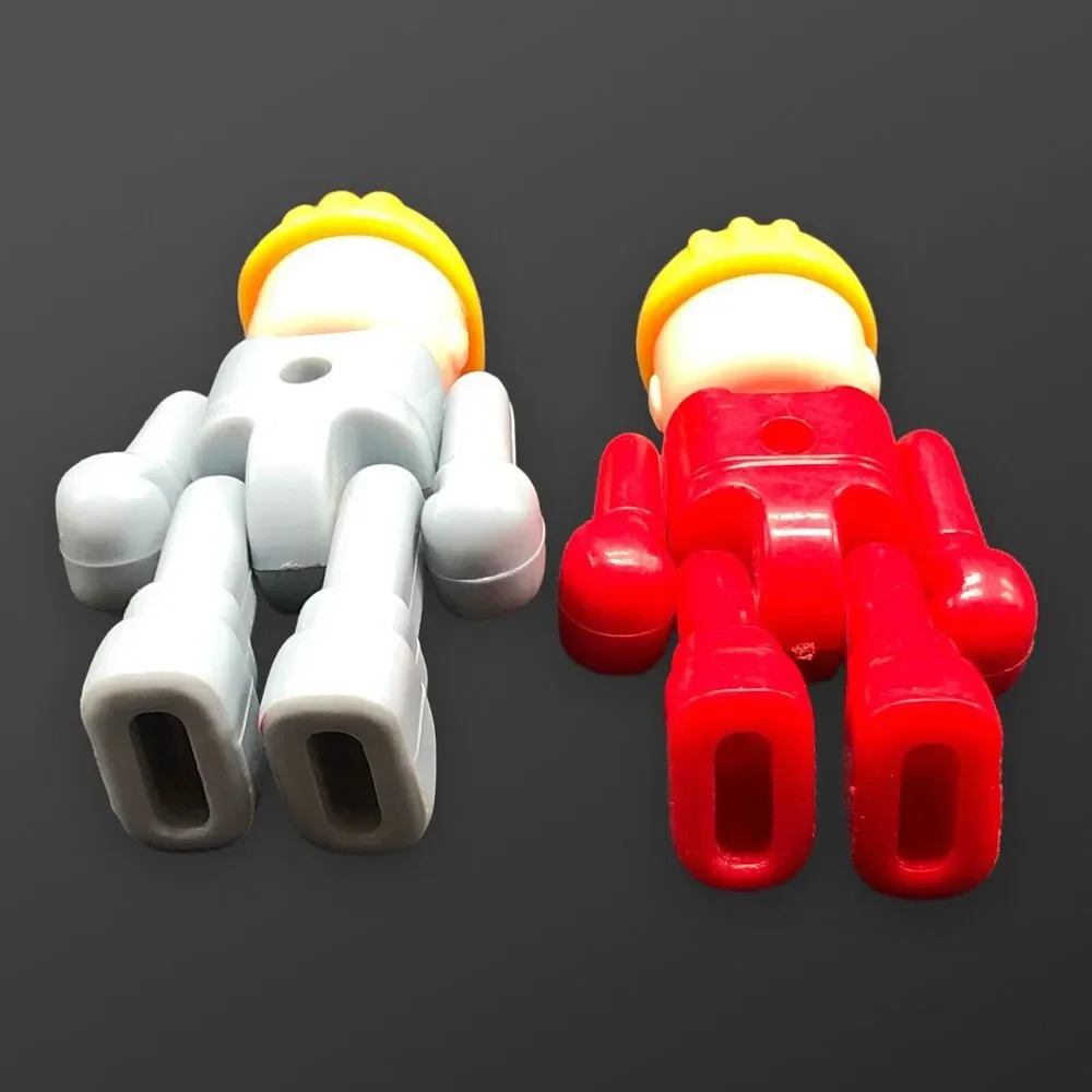 2 VTG Little People Construction Workers Hard Hat Action Figures Moving Joints
